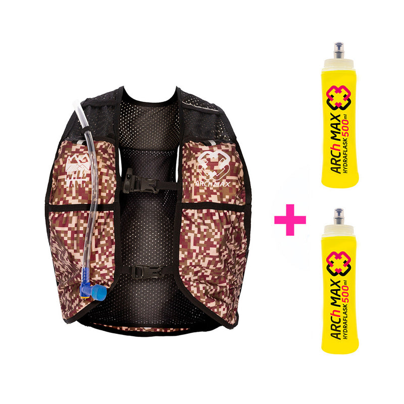 Chaleco de Hidratación Ciclismo Gravel + 2 Hydraflask de 500ml